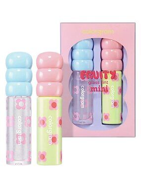 Colorgram Fruity Glass Lip Tint Mini Duo Set K‑Beauty Glossy Dewy Stain